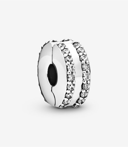 Pandora Moments Double Lined Pavé Clip Charm