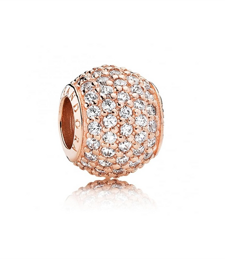 Abstract Pave Pandora Rose Charm