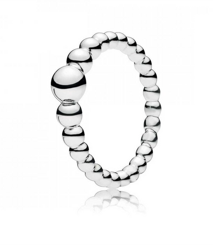 Pandora Moments String Of Beads Silver Ring Size 7
