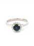 0.14 Diamond & 0.81 Ctw Sapphire Round Gemstone Ring