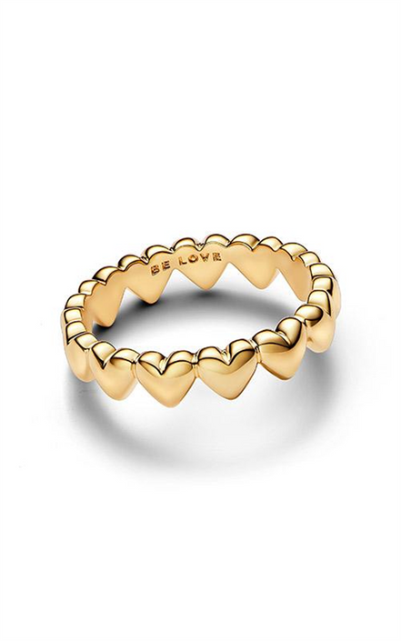 Pandora Moments Row of Hearts Ring Size 4.5