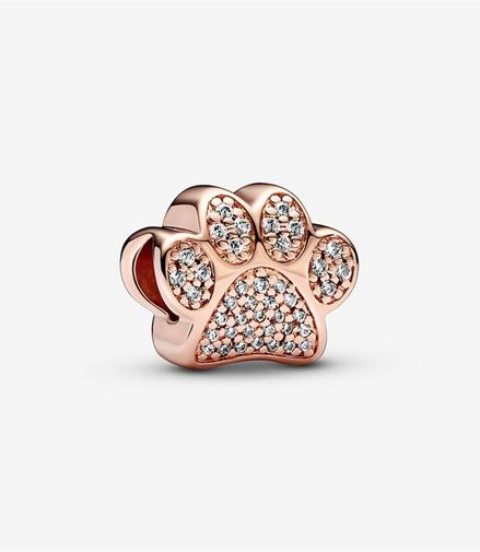 Pandora Moments Sparkling Paw Print Charm