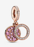 Pandora Moments Sparkling Pink Disc Double Dangle Charm