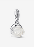 Pandora Moments White Rose in Bloom Double Dangle Charm
