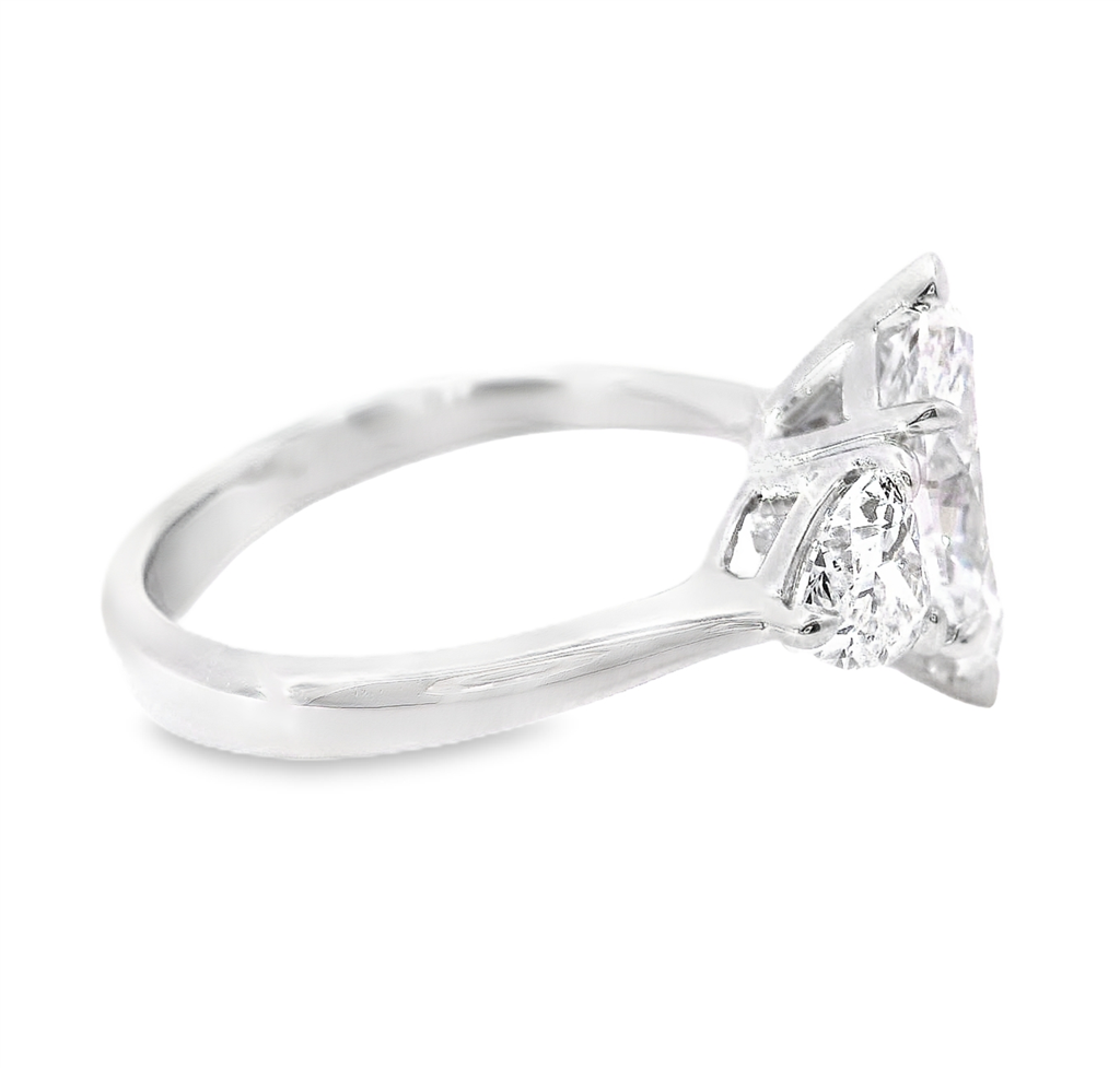 Revelation Platinum 3 CTW Lab Grown Marquise Shaped 3 Stone Engagement Ring