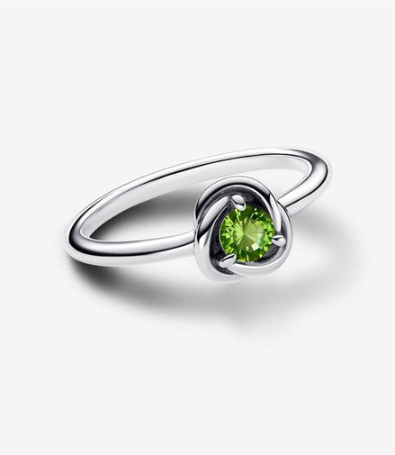 Pandora Moments August Spring Green Eternity Circle Ring Size 7