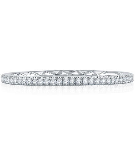 A.JAFFE 14K White Gold Wedding Band