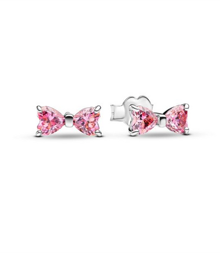 Pandora Timeless Sparkling Pink Bow Stud Earrings