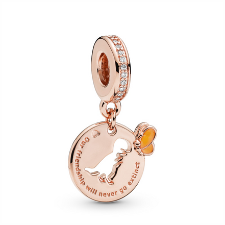Pandora Rose Dinosaur and Butterfly Friendship Dangle