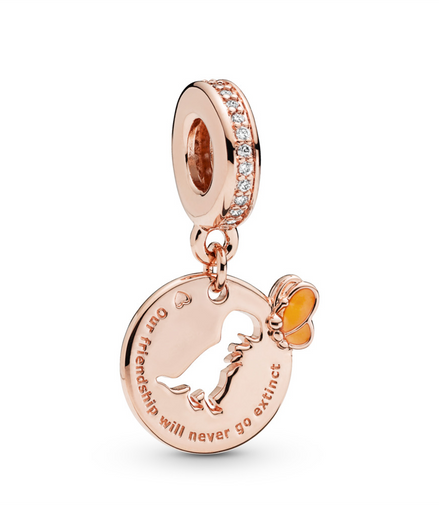Pandora Rose Dinosaur and Butterfly Friendship Dangle