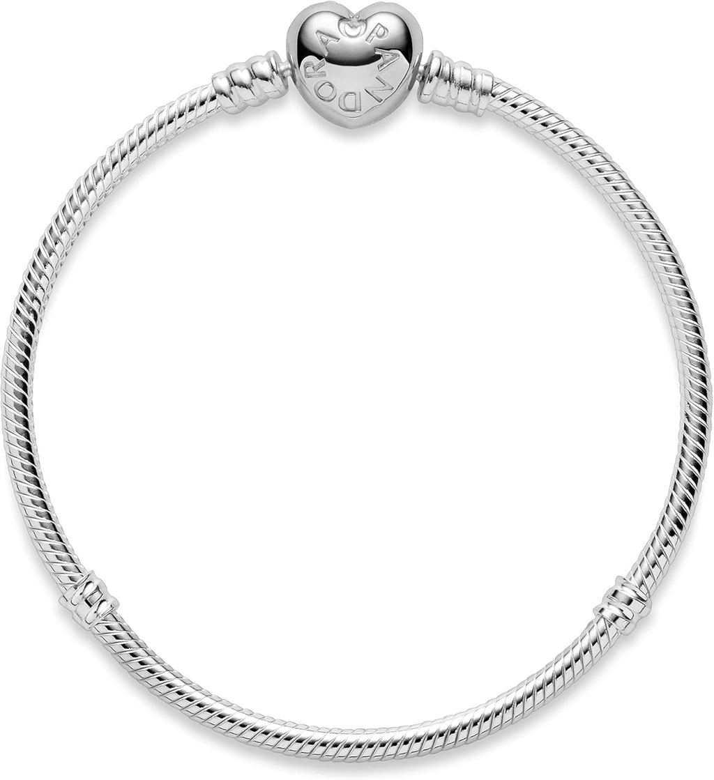 Pandora Moments Heart Clasp Snake Chain Bracelet Size 16