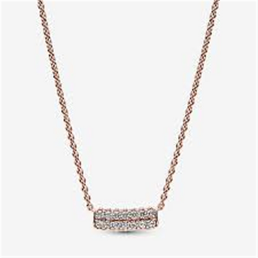 Pandora Timeless Pavé Double-row Bar Collier Necklace