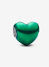 Pandora Moments Metallic Green Heart Charm