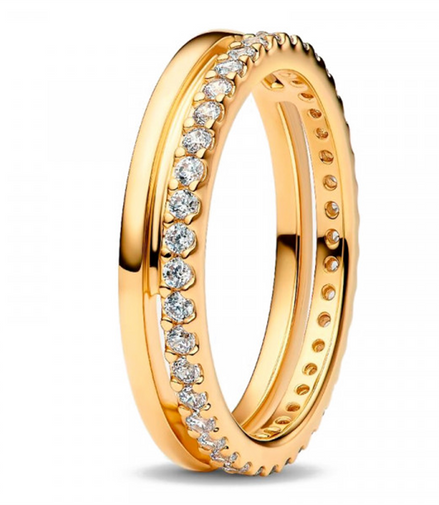 Pandora Timeless Double Band Ring Size 6