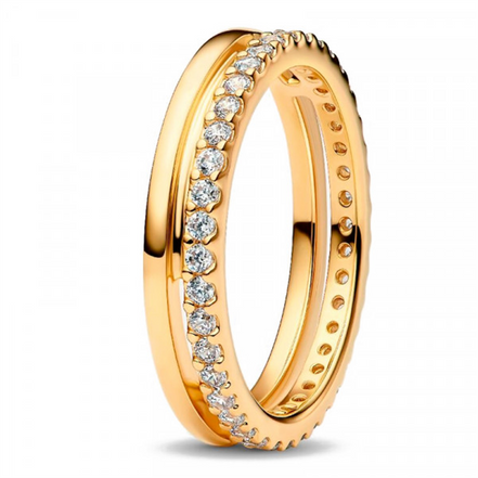 Pandora Timeless Double Band Ring Size 7.5