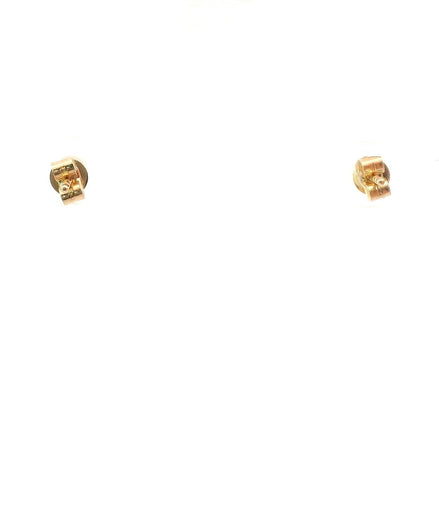 14K Yellow Gold Diamond Bezel Stud Earrings