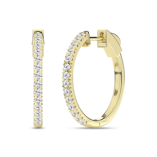 Revelation 14K Gold And  0.50 CTW Lab Grown Diamond Hoop Earrings