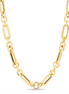 14K Gold Metropolitan Alternating Paperclip Round Links Chain Necklace