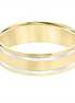 Men's Goldman 14K Yellow Gold Flat Edge Carved Wedding Band Size 10