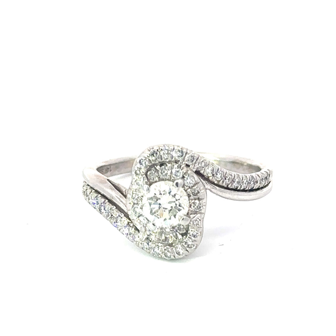 Gabriel & Co 14K White Gold 0.88 CTW Diamond Bypass Engagement Ring