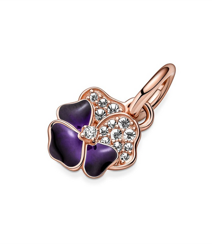 Rose Deep Purple Pansy Dangle