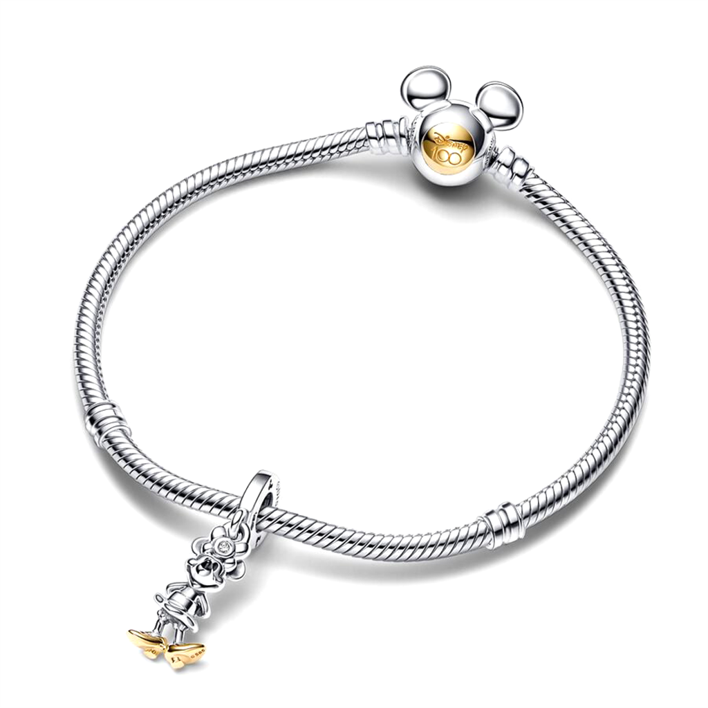 Pandora Disney 100th Anniversary Moments Snake Chain Bracelet Size 19