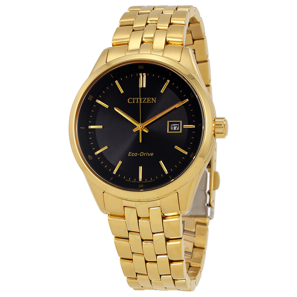 Citizen Men's Addysen Eco-Drive Gold Tone And Black Dial Watch