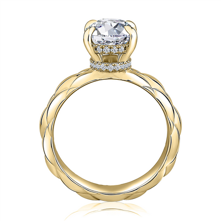 A.JAFFE 14K Yellow Gold 0.19 CTW Diamond Halo Semi-Mount Engagement Ring