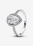 Pandora Timeless Sparkling Pear Halo Ring Size 7.5