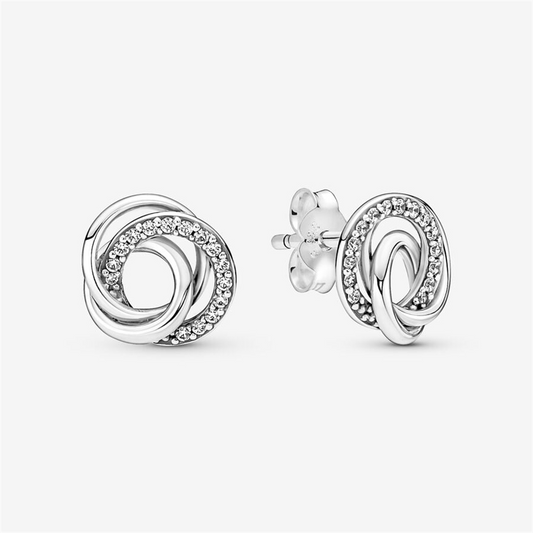 Pandoa Moments Family Always Encircled Stud Earrings