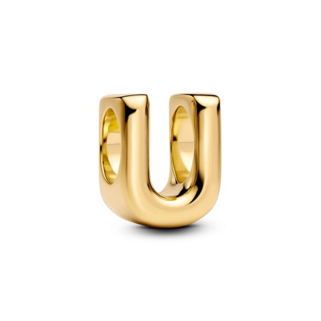 Pandora Letter U Alphabet Gold-Plated Charm