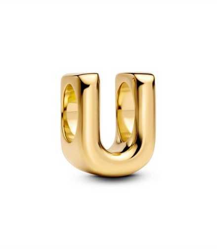 Pandora Letter U Alphabet Gold-Plated Charm