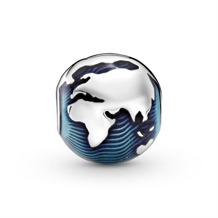 Pandora Blue Globe Clip Charm