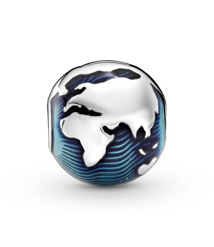 Pandora Blue Globe Clip Charm