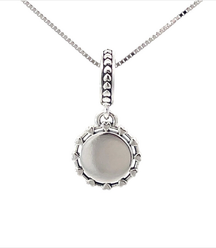 Pandora Moments Engravable Disc & Hearts Dangle Charm