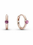 Pandora Moments Pink Solitaire Huggie Hoop Earrings
