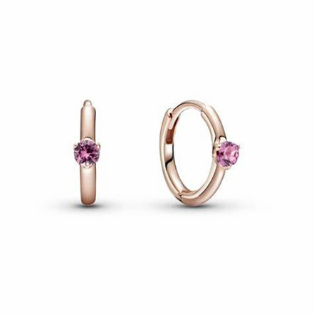 Pandora Moments Pink Solitaire Huggie Hoop Earrings