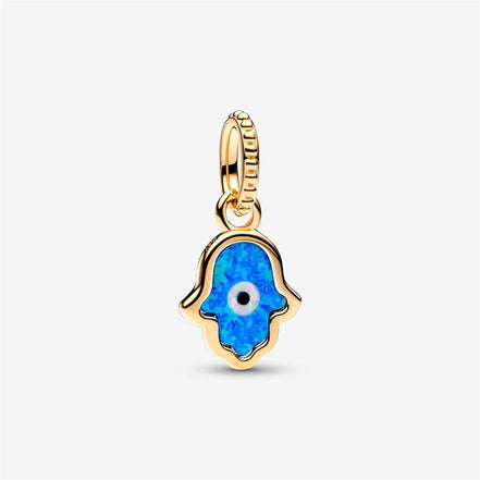 Pandora Moments Opalescent Blue Hamsa Hand Dangle Charm