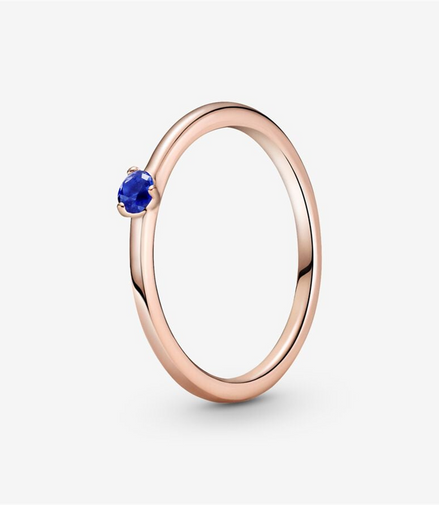 Pandora Timeless Stellar Blue Solitaire Ring Size 7