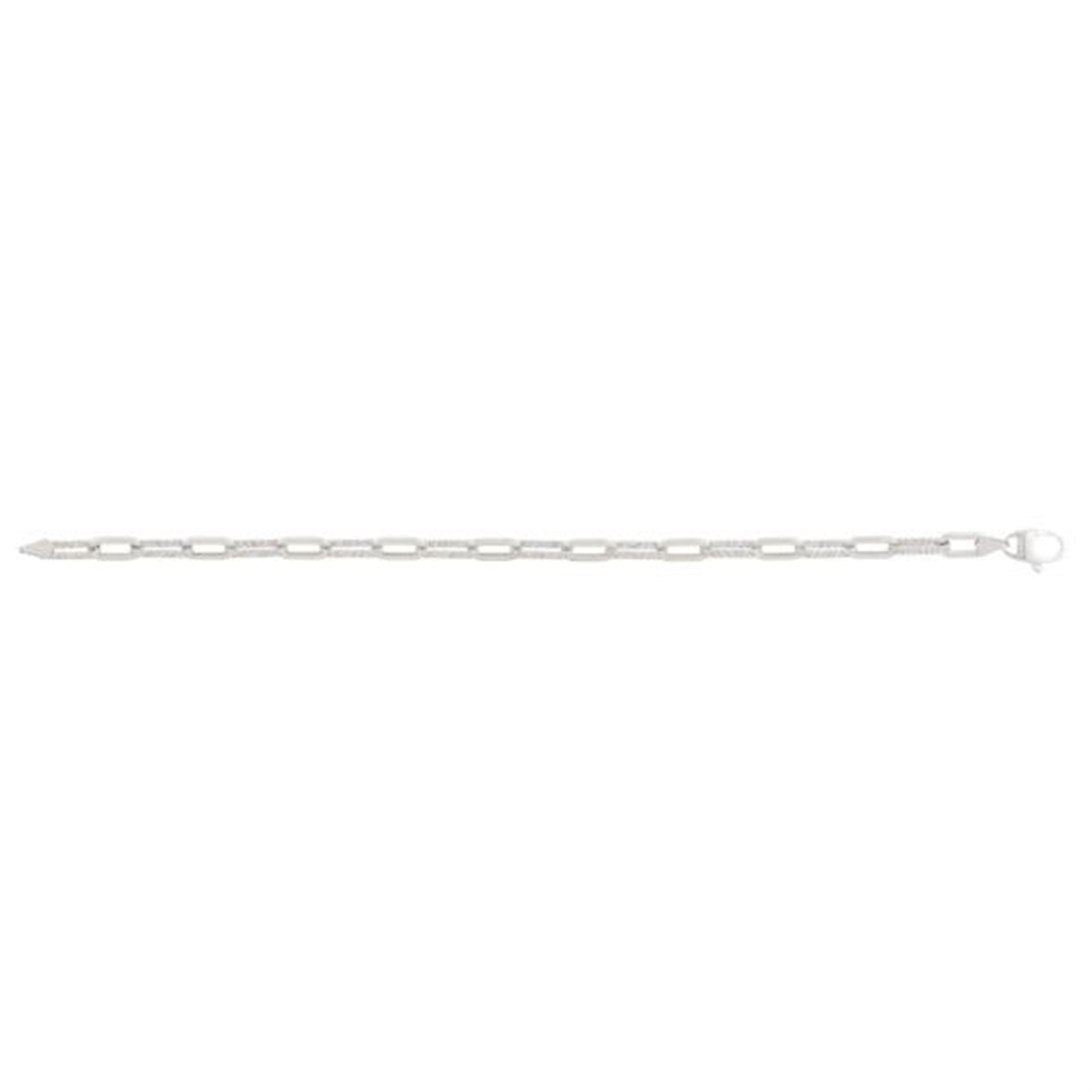 14K 4mm Diamanté Paperclip Bracelet