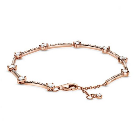 Pandora Timeless Sparkling Pavé Bars Bracelet Size 18