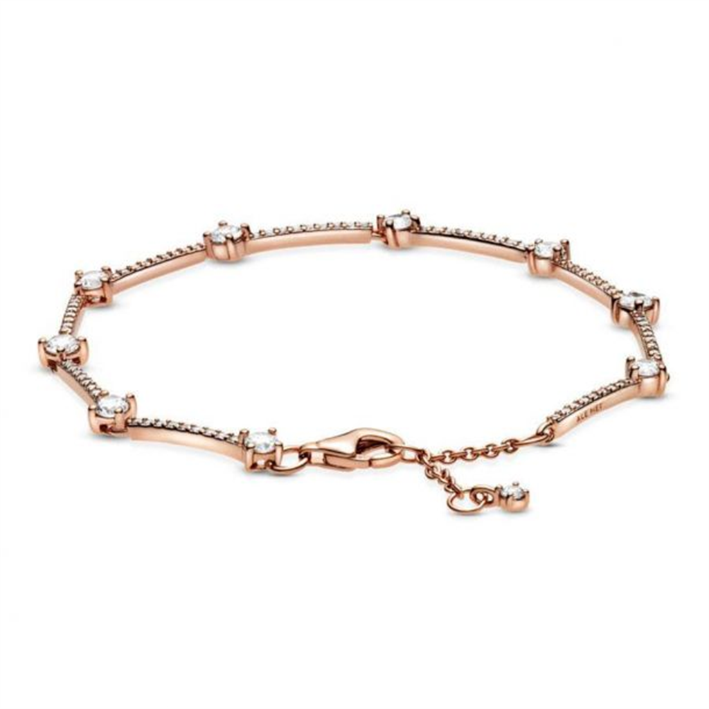 Pandora Timeless Sparkling Pavé Bars Bracelet Size 18