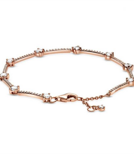 Pandora Timeless Sparkling Pavé Bars Bracelet Size 18