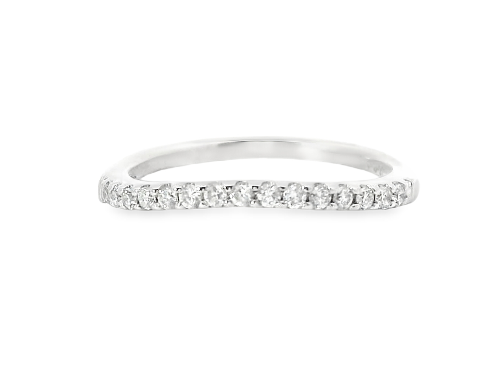 14k White Diamond Band