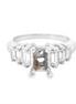 14K White Gold And 0.62 CTW Baguette Diamond Semi-Mount Engagement  Ring