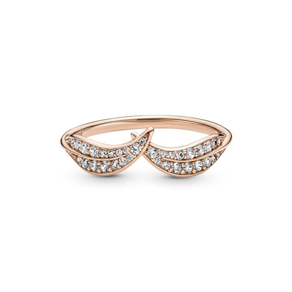 Pandora Timeless Sparkling Leaves Ring Size 8.5