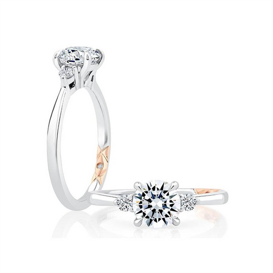 A.Jaffe Statement Round Quilted Diamond Engagement Ring