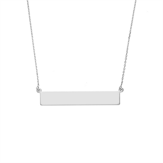 Sterling Silver Engravable 18" Bar Necklace