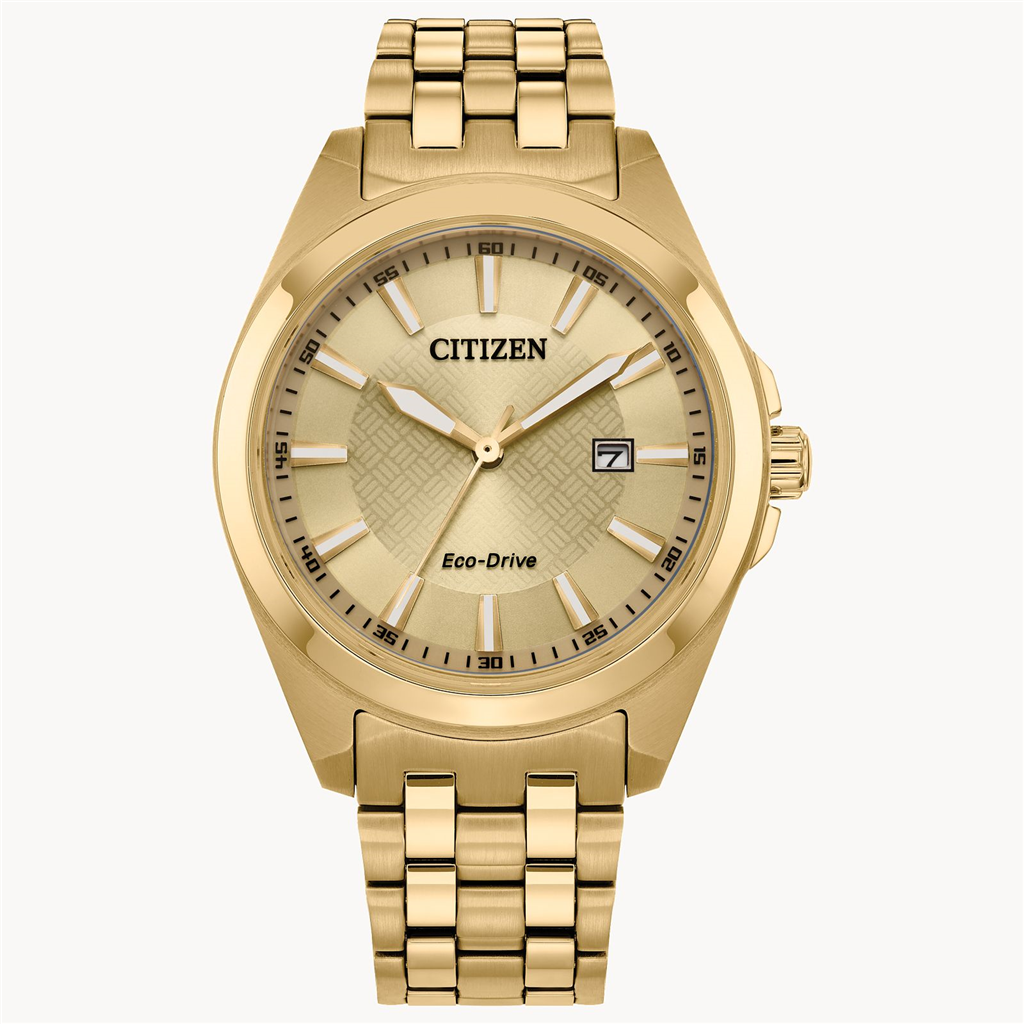 Citizen Eco-Drive Classic Peyten Champagne Dial Gold-Tone Watch