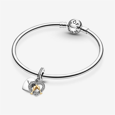 Pandora Moments Two-Tone Happy Anniversary Dangle Charm